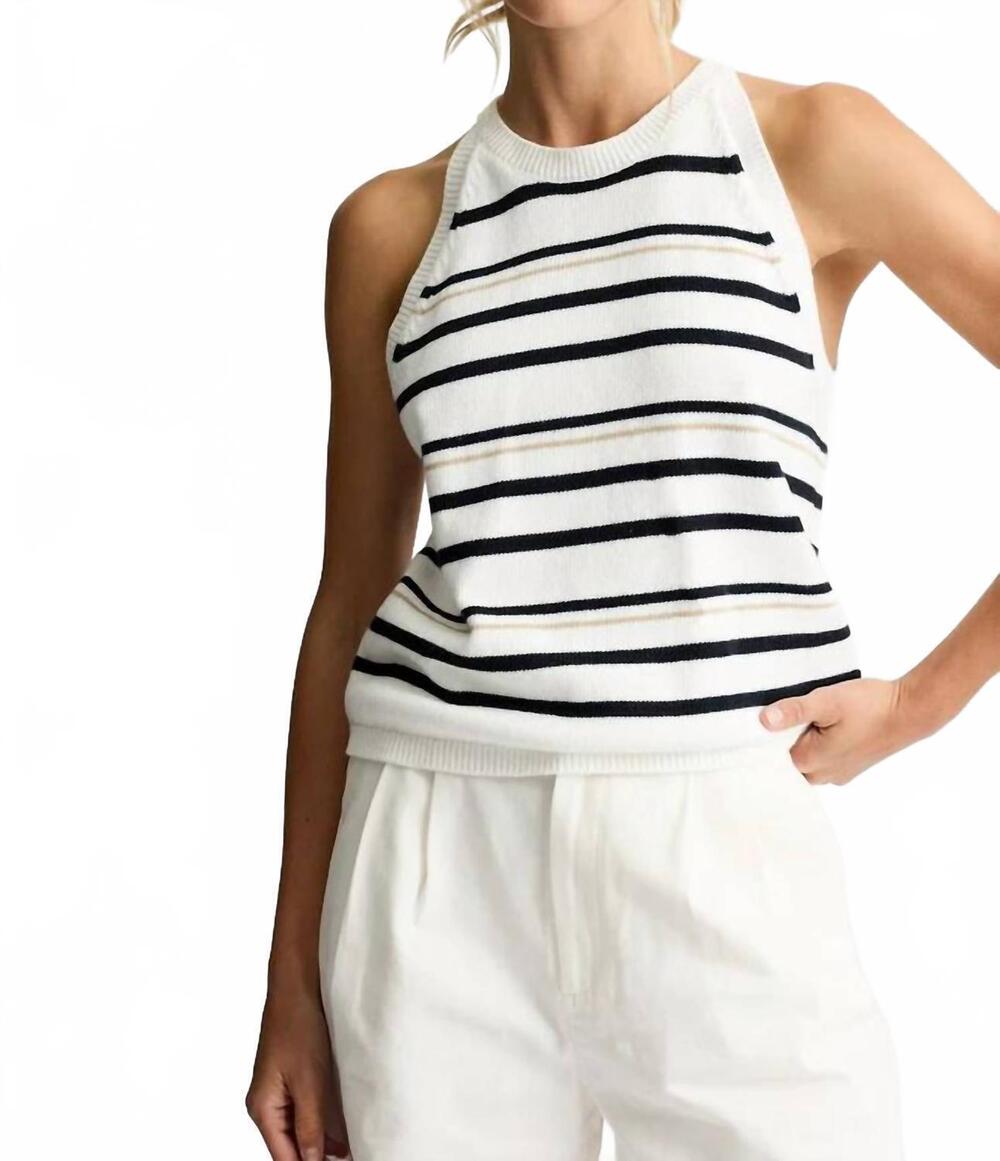 NEW ONE GREY DAY britton tank in white stripe
